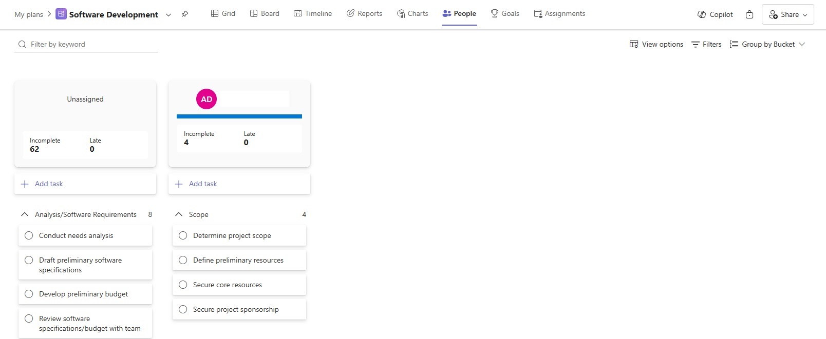 Microsoft Planner People view