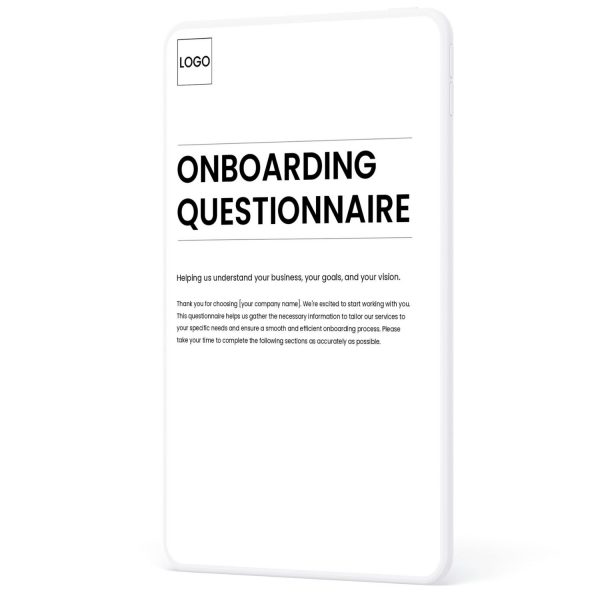Client Onboarding Questionnaire - Google Docs - A4 / US Letter