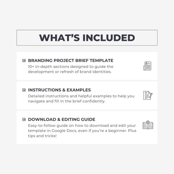 What's included in the Branding Project Brief template from Syntax Project Solutions