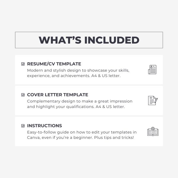 What's included in the CV template by Syntax Project Solutions