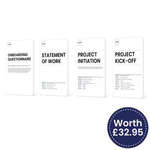 Client onboarding and project launch toolkit by Syntax Project Solutions, including Client Onboarding Questionnaire, Statement of Work, Project Initiation Document and Project Kick-Off Meeting Agenda
