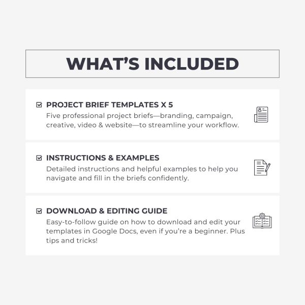 What's included in the project briefs bundle by Syntax Project Solutions