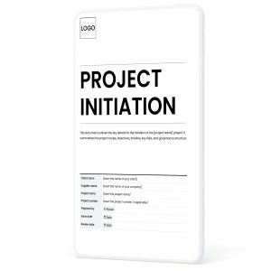 Project initiation document template cover page showing sections client name, supplier name, project name and number, issue and review dates