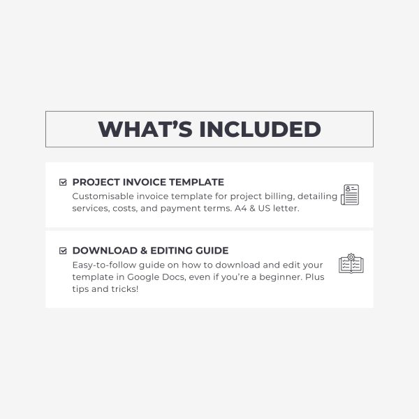 What's included in the Project Invoice template from Syntax Project Solutions