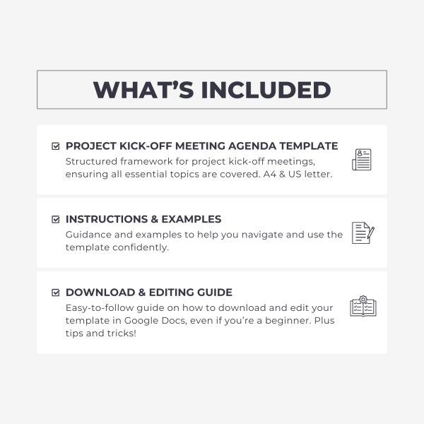 What's included in the Project Kick-Off Meeting Agenda template from Syntax Project Solutions