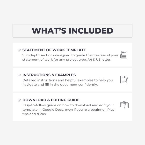 What's included in the Statement of Work template from Syntax Project Solutions