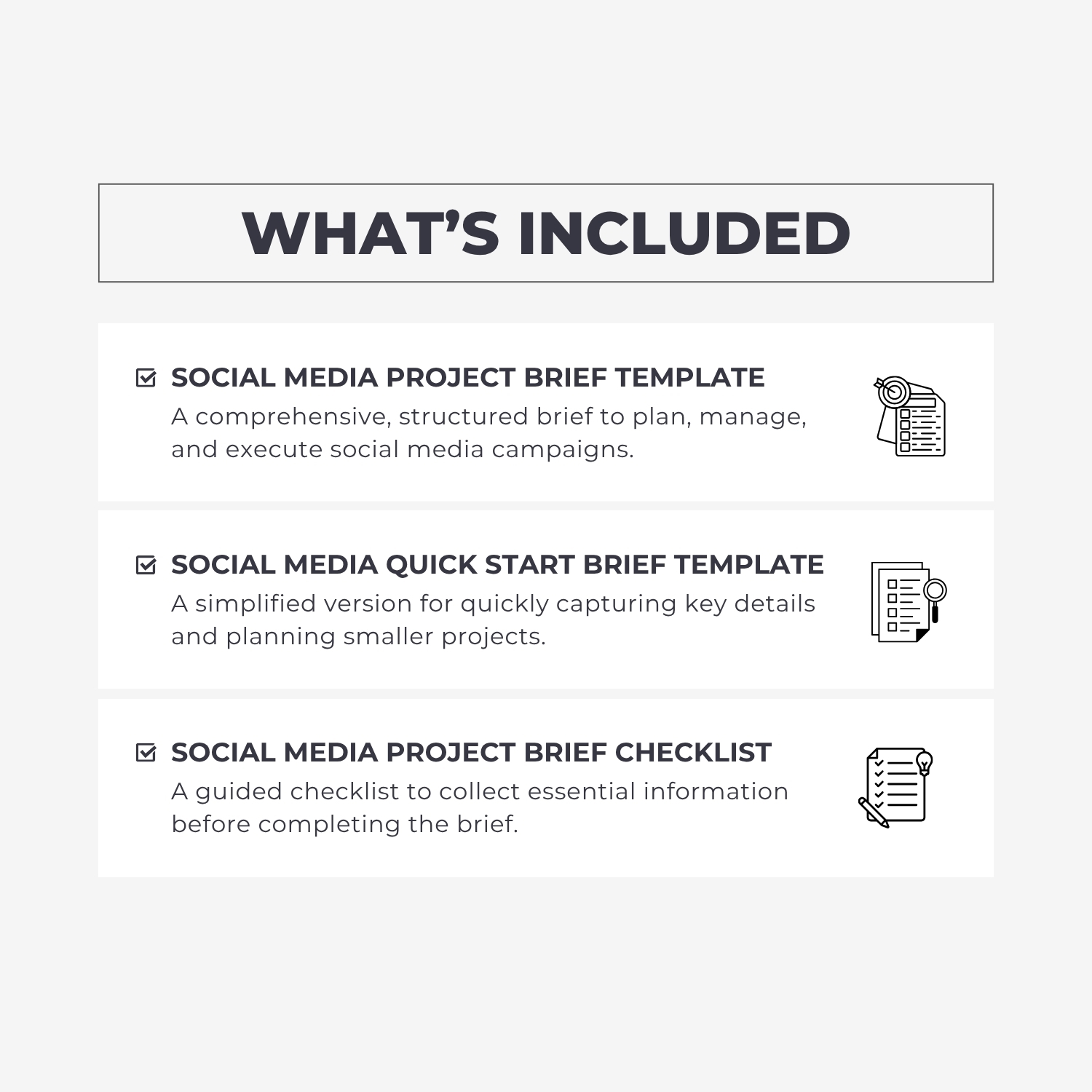 What's included in the social media project brief template by Syntax Project Solutions